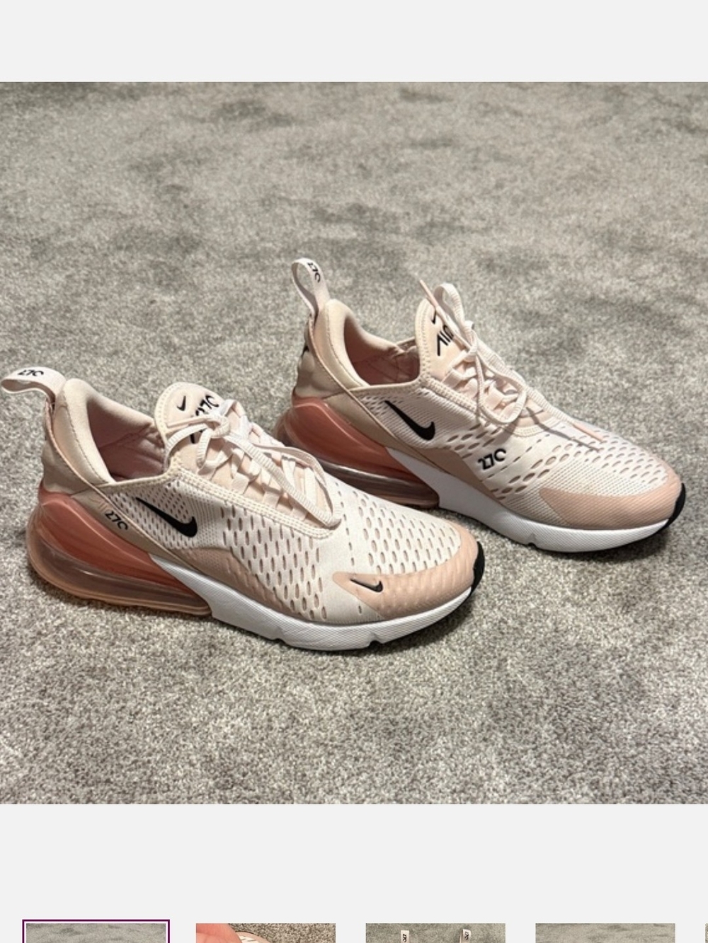 Nike Women's Air Max 270 Sneakers - Blush Pink/Peach